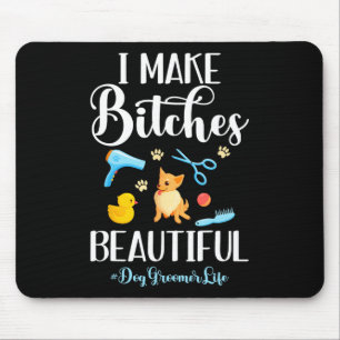 Ik maak Es Beautiful Dog Groomer Life Comb Scissor Muismat