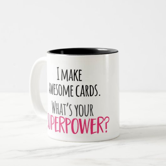 Ik maak Geweldige kaarten Mok. Tweekleurige Koffiemok (Voorkant links)