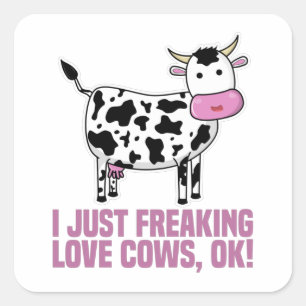 Ik maak gewoon liefdeskoeien vrij. T-shirt Vierkante Sticker