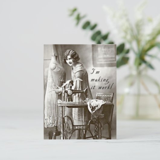 Ik maak het werk briefkaart (Staand voorkant)