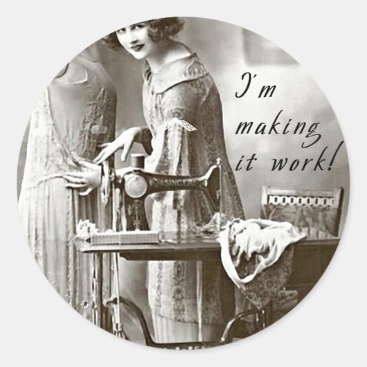 Ik maak het werk ronde sticker (Voorkant)