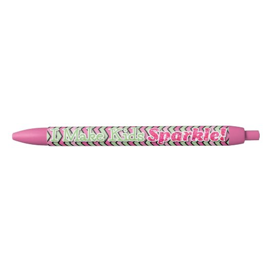 Ik maak Kinder spaarpen [PINK] Zwarte Inkt Pen (Voorkant)