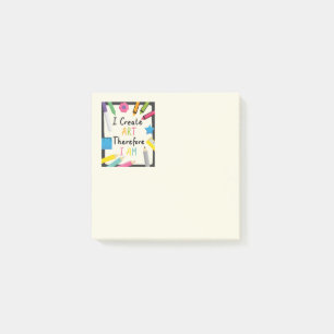 Ik maak kunstbericht met kleurrijk schrijfwaren post-it® notes