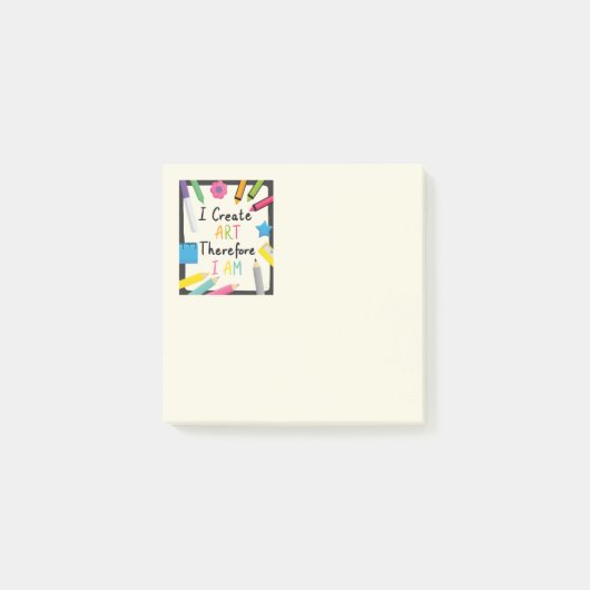 Ik maak kunstbericht met kleurrijk schrijfwaren post-it® notes (Voorkant)