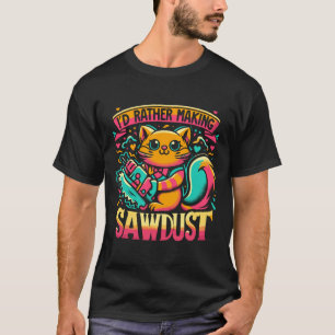 Ik maak liever zaagsel grappig kattenontwerp t-shirt