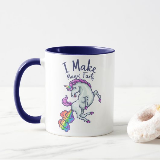 Ik Maak Magische Scheten Regenboog Eenhoorn Mok (Met donut)