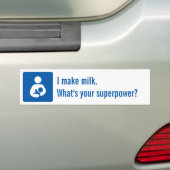 Ik maak melk. Wat is je supermacht? Bumpersticker (Op auto)