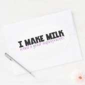 Ik maak melk wat je superkracht is ovale sticker (Envelop)