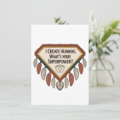 Ik maak mensen. Wat is jouw superkracht Feestdagenkaart (Staand voorkant)