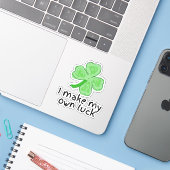 Ik Maak Mijn Eigen Geluk Shamrock St. Patrick's Da Sticker (Laptop met iPhone)