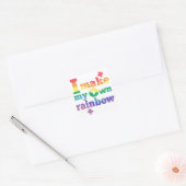 Ik maak mijn eigen regenboog kleurrijk zelfgeloof vierkante sticker (Envelop)
