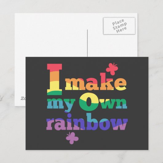 "Ik maak mijn eigen regenboog" kleurrijke boodscha Briefkaart (Voorkant / Achterkant)