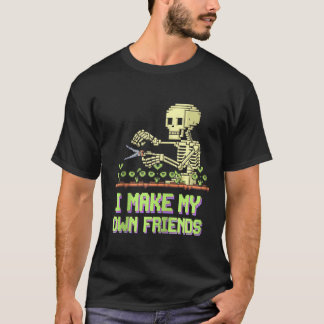 Ik maak mijn eigen vrienden Skeleton Plant Gothic  T-shirt