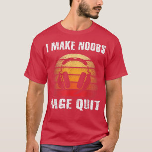 Ik maak Noobs Rage-stop Funny Gamer Gezegde Boys T T-shirt