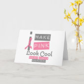 Ik maak Pink Look Cool Borstkanker Bewustzijn v1 Kaart (Gele Bloem)