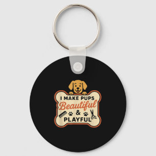 Ik maak pups mooi en speels verzorgen cool doen sleutelhanger