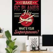 Ik maak RC Planes vliegen - Wat is je Superpower? Poster (Thuiskantoor)