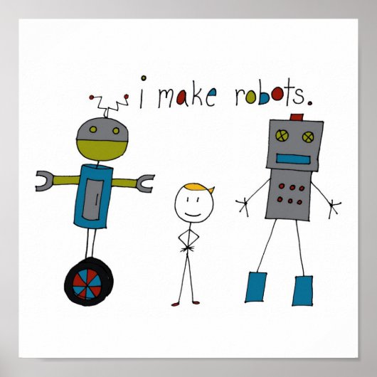 Ik maak Robots (jongen) Poster (Voorkant)
