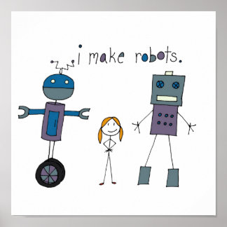 Ik maak Robots (meisje) Poster
