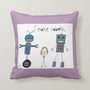 Ik maak Robots Pillow (Meisje) Kussen