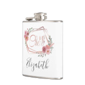 Ik maak roze bloemen bleekroze bloemen groen heupfles (Links)