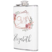 Ik maak roze bloemen bleekroze bloemen groen heupfles (Links)