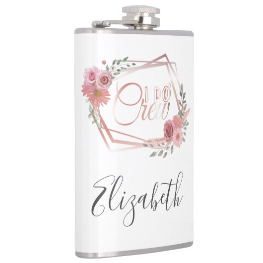 Ik maak roze bloemen bleekroze bloemen groen heupfles (Rechts)