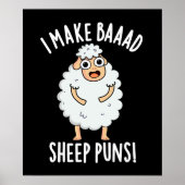 Ik maak slechte schapen puns grappig dier pun donk poster (Voorkant)