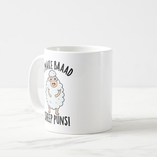 Ik maak slechte schapenpuns grappige dierenwoordsp koffiemok (Voorkant links)