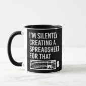 Ik maak stilletjes een spreadsheet Actuaris Grappi Mok (Links)
