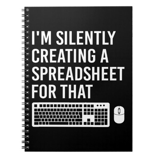 Ik maak stilletjes een spreadsheet Actuaris Grappi Notitieboek (Voorkant)