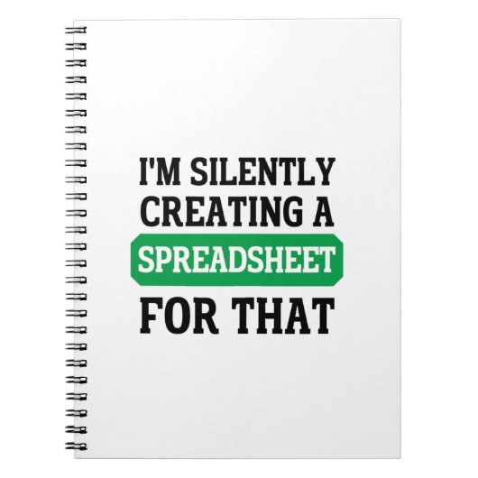 Ik maak stilletjes een spreadsheet voor die Nota Notitieboek (Voorkant)