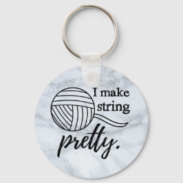 Ik maak string . Crafts Yarn Marble Sleutelhanger