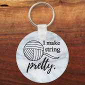 Ik maak string . Crafts Yarn Marble Sleutelhanger (Voorkant)