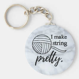 Ik maak string . Crafts Yarn Marble Sleutelhanger