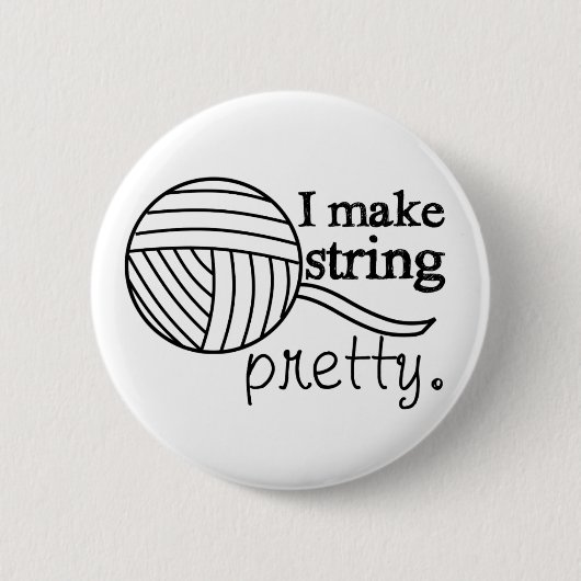 Ik maak String ・ Knit Crochet Crafts Ronde Button 5,7 Cm (Voorkant)