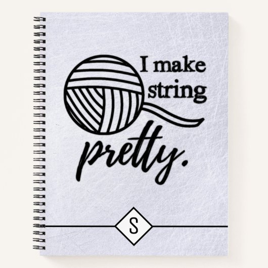 Ik maak String  Typografie Crafts + Yarn Notitieboek (Voorkant)