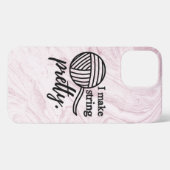 Ik maak  tekenreeksroze marmer iPhone hoesje (Achterkant horizontaal)