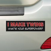 IK MAAK TWINS, wat is je supermacht? Bumpersticker (Op auto)