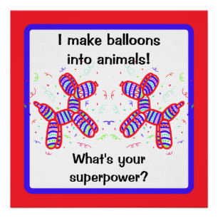 Ik maak van ballonnen dieren Twister Perfect Poster