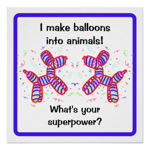 Ik maak van ballonnen dieren Twister Perfect Poster
