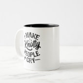 Ik maak van Knotty People Cry Tweekleurige Koffiemok (Voorkant links)