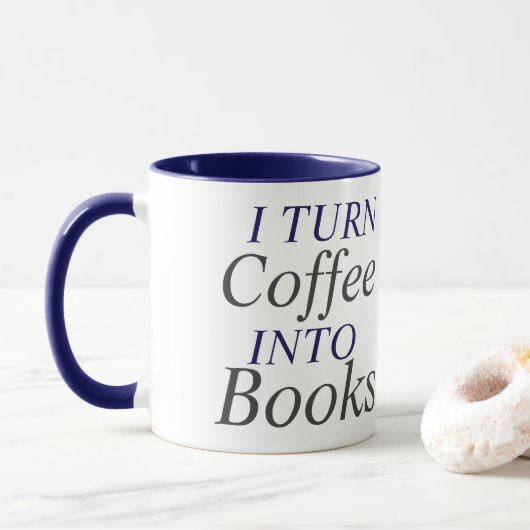 Ik maak van koffie boeken mok (Met donut)