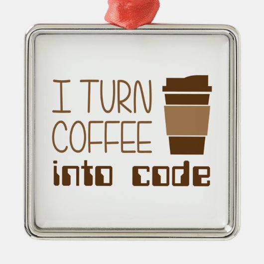 Ik maak van koffie een programmeercode metalen ornament (Voorkant)