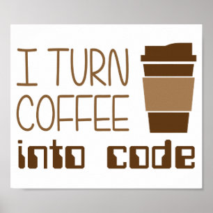 Ik maak van koffie een programmeercode poster