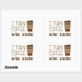 Ik maak van koffie een programmeercode rechthoekige sticker (Vel)