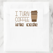 Ik maak van koffie een programmeercode rechthoekige sticker (Tas)