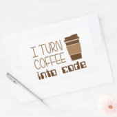 Ik maak van koffie een programmeercode rechthoekige sticker (Envelop)