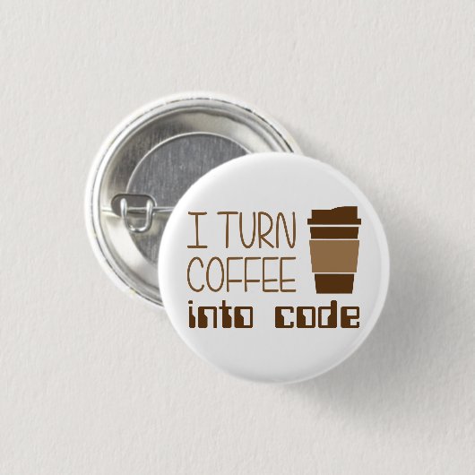 Ik maak van koffie een programmeercode ronde button 3,2 cm (Voorkant /achterkant)