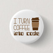 Ik maak van koffie een programmeercode ronde button 3,2 cm (Voorkant)